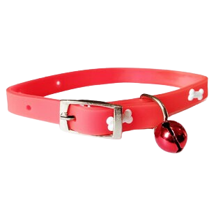 Smarty Pet Adjustable Soft Silicon Safety Buckle Bone Design Collar With Bell